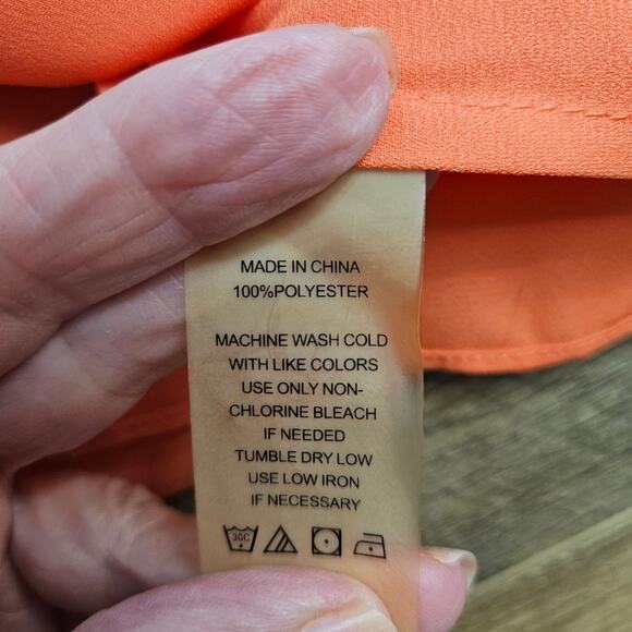 Vince Camuto Top Womens XL Two-Toned Orange Asymmetric Lagenlook Layered Tiered - Picture 10 of 14